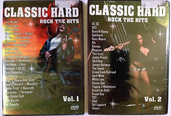 2 DVDs: Classic Hard Rock The Hits Vol. 1 E Vol. 2