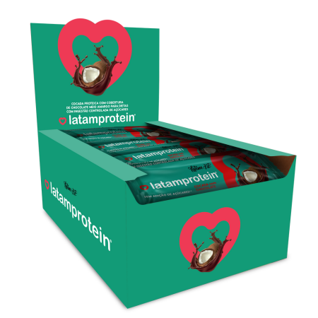 Cocada com Chocolate + Proteína 480g (12 uni. de 40g cada) - Latam Protein