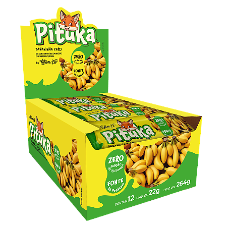 Pituka - Bananinha Cremosa Zero Açúcar 264g (12 uni. de 22g cada) - Latam Fit