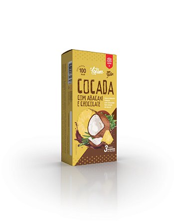 Cocada com Abacaxi e Chocolate Zero Açúcar - 03 uni. de 25g