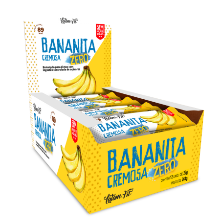 Bananita - Bananinha Cremosa Zero Açúcar 264g (12 uni. de 22g cada) - Latam Fit