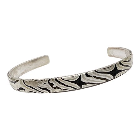 Pulseira estrela mokume prata, shakudo e shiro-shibuich