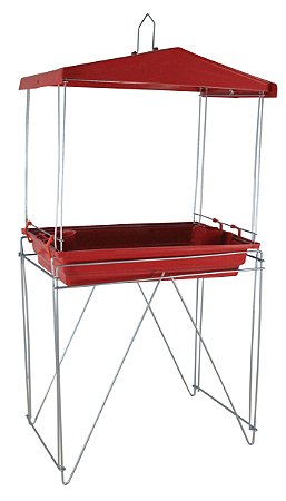 Tratador Silvestre para Pássaros Livres Vermelho com Suporte Contrera Pet