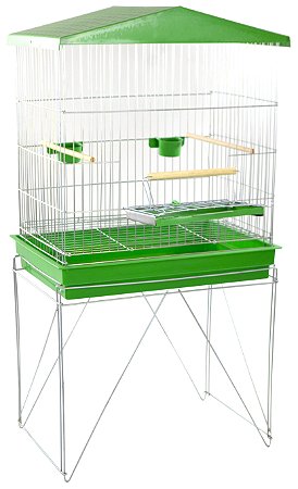 Viveiro Médio Duplex para Calopsita Bandeja Plástica Verde