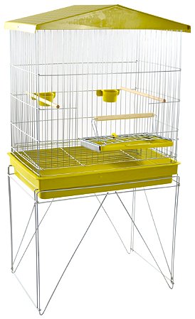 Viveiro Médio Duplex para Calopsita Bandeja Plástica Amarela