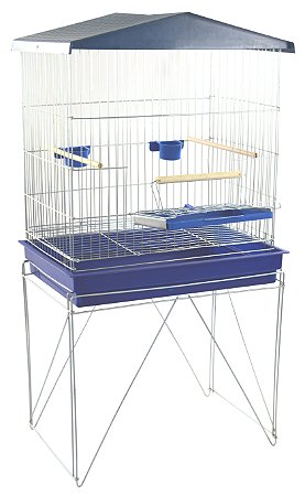 Viveiro Médio Duplex para Calopsita Bandeja Plástica Azul