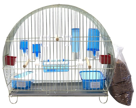 COMBO Gaiola para Canário Oval N1 Completa