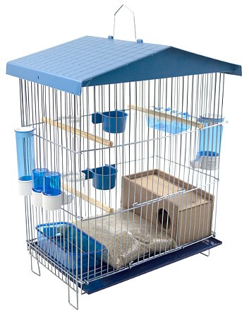 COMBO Viveiro para Pássaros Pequeno de Parede Bandeja Zincada Completo