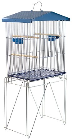 Viveiro para Pássaros Dobrável Pequeno Bandeja Zincada Azul