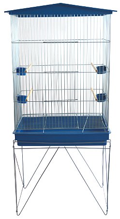 Viveiro Dobrável Grande Bandeja Plástica Azul Teto Slim