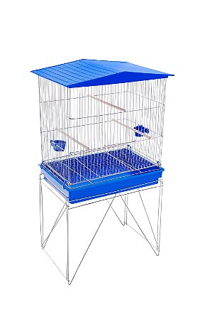 Viveiro Dobrável Médio Zincado Azul com Bandeja Contrerapet