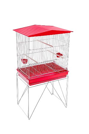 Viveiro Dobrável Médio Zincado Vermelho com Bandeja Contrerapet