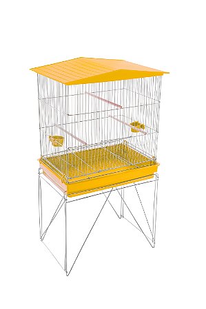 Viveiro Dobrável Médio Zincado Amarelo com Bandeja Contrerapet