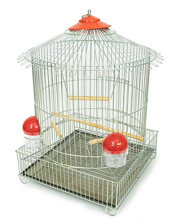 Gaiola Chinesa Para Canario Zincada Prata