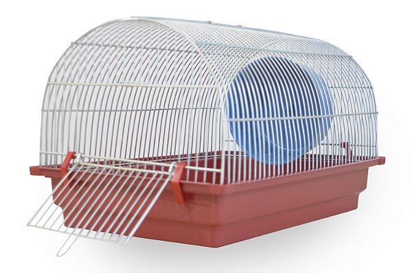 Gaiola Hamster N209 Peq. Zincada Prata Fundo Vermelho