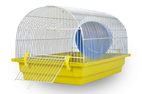 Gaiola Hamster N209 Peq. Zincada Prata Fundo Amarelo