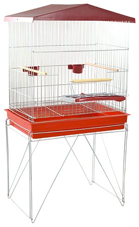 Viveiro Médio Duplex Para Calopsita Bandeja Plástica Vermelha