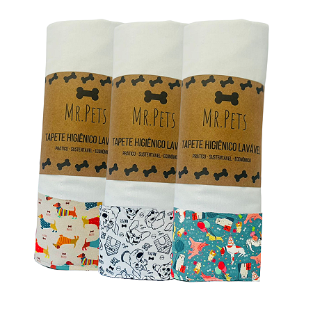 Kit c/ 3 Tapetes Laváveis - Festa pra cachorro, Frio do cão, Cachorrada