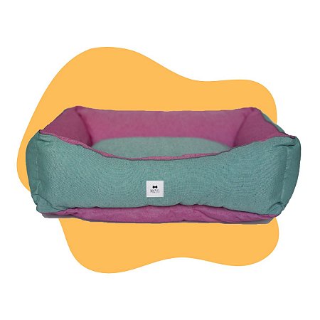 Cama Dupla Face verde/rosa