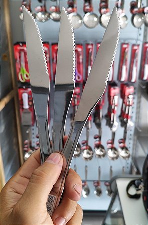 JOGO DE FACAS DE MESA/CHURRASCO DE AÇO INOX C/12 PEÇAS LINHA PREMIUM