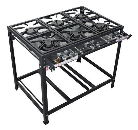 FOGÃO INDUSTRIAL 06 BOCAS DE BAIXA PRESSÃO PRIME