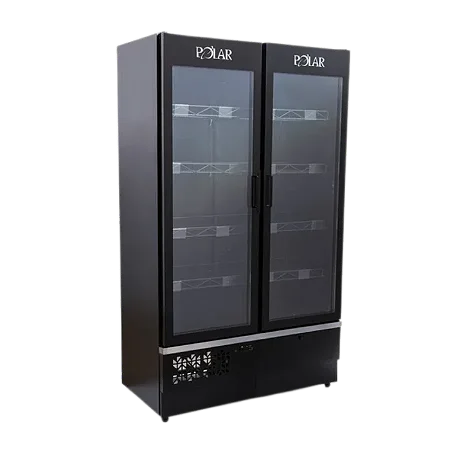 EXPOSITOR VERTICAL REFRIGERADO POLAR 2 PORTAS ALL BLACK INFINITE 127V EVPIEF-115