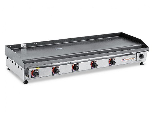 CHAPA PROFISSIONAL PARA LANCHE INOX 130x45CM A GÁS ITAJOBI FOGÕES