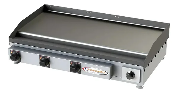 CHAPA PROFISSIONAL PARA LANCHE INOX 85x45CM A GÁS ITAJOBI FOGÕES