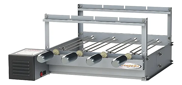 CHURRAQUEIRA INOX GRILL GIRATÓRIA COM 4 ESPETOS BIVOLT ITAJOBI