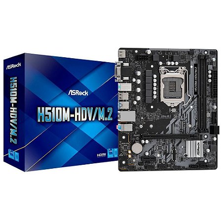 Placa Mãe 1200p AsRock H510M-HDV M.2 Se Hdmi Vga Ddr4