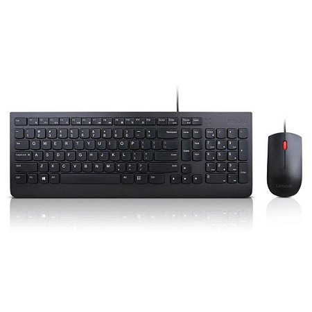 Kit Teclado Mouse USB Lenovo ABNT Preto