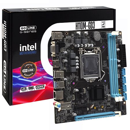 Placa Mae 1151p Goline GL-H110M-GD3 M.2 Hdmi Vga DDR3 Lan Giga
