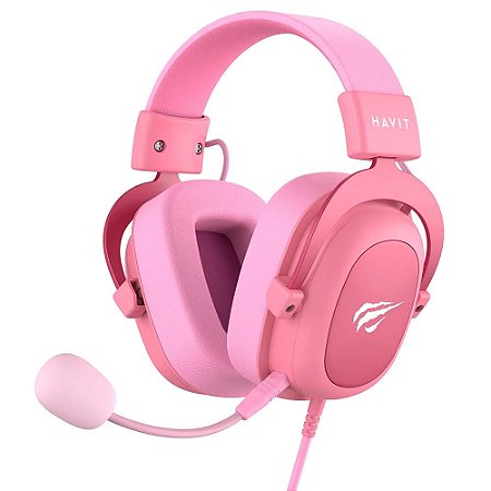 Fone Headset Gamer Havit H2002D Rosa Pino 3,5mm