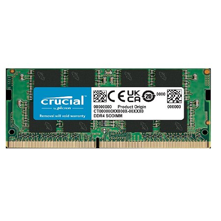 Memória Notebook DDR4 16gb Crucial 3200mhz CT16G4SFS832A