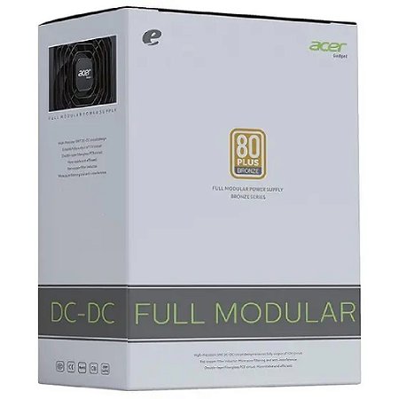 Fonte ATX 650w Acer AC650 Full Modular 80 Plus Bronze Preta