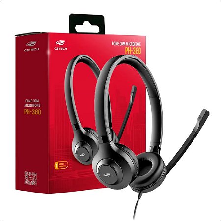 Fone Headset USB C3 Tech PH-360BK Preto