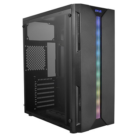 Gabinete Gamer Evus Ev-G13 Led Rgb Lateral Acrílico S/ Fonte