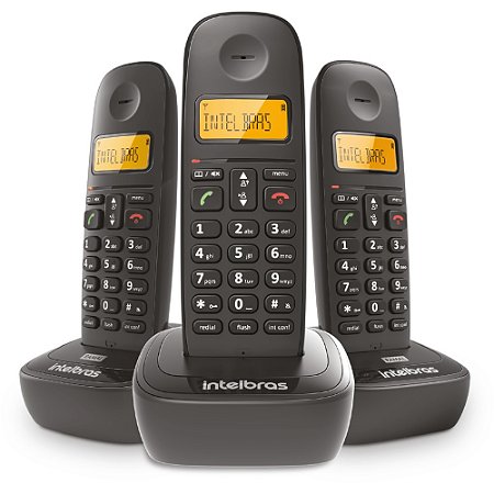 Telefone Sem Fio Intelbras TS2513 ID 03 Ramais Preto