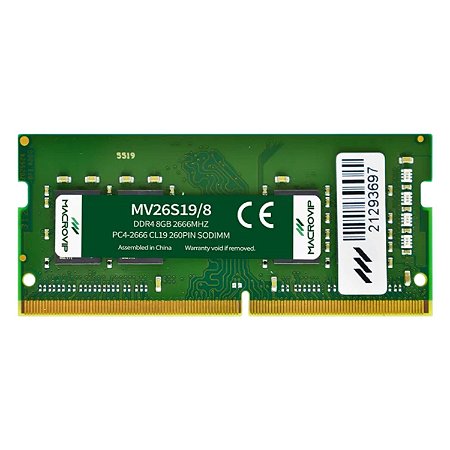Memoria Notebook Ddr4 8gb Macrovip 2666mhz MV26S19