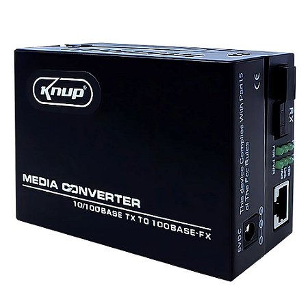 Conversor Mídia Fibra / Rede Knup A + B Gigabit