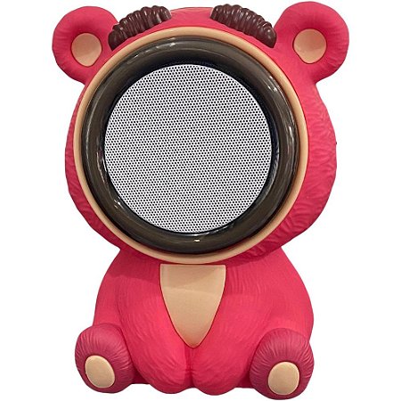 Caixa Som Bluetooth Altomex AM-906 Urso Rosa