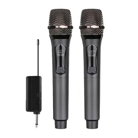 Microfone Sem Fio  Eletromex EL-5005 c/ 02 Microfones