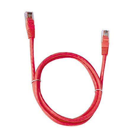Cabo Rede Patch Cord Cat5 01,5mts PlusCable Vermelho