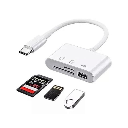 Leitor Cartão SD Micro Sd Kapbom KA-1532 Type C Adap USB 3.0