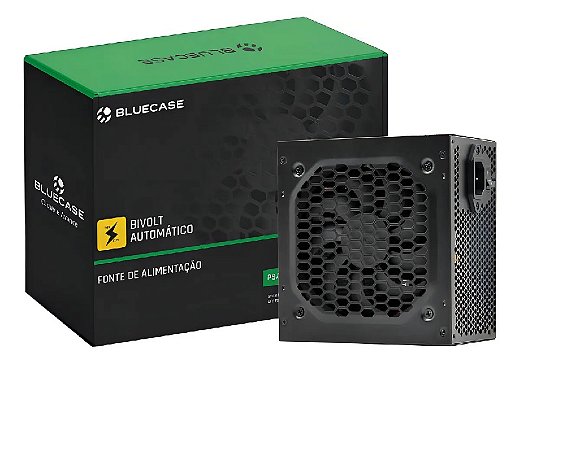 Fonte Atx 600w Bluecase BLU600-ATPS Bivolt Auto Preto