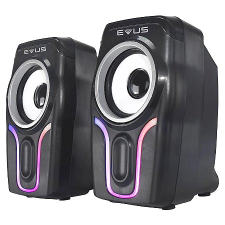 Caixa Som Gamer USB Evus AS-225D Color Wave 6w