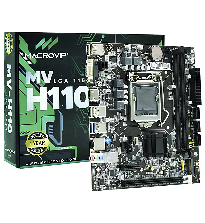 Placa Mãe 1151p Macrovip MV-H110.V2 M2 DDR4 Vga Hdmi Giga