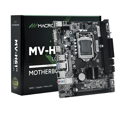 Placa Mãe 1155p Macrovip MV-H61.V2 M.2 Hdmi Vga DDR3 Giga