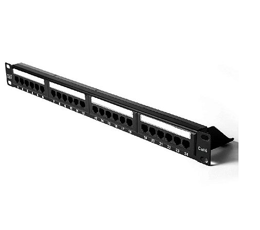Patch Panel 24P Cat6 PlusCable LA-P624 S/ Guia