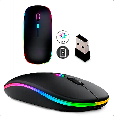 Mouse Sem Fio Recarregavel Bluetooth 5.2 Wifi 2.4ghz